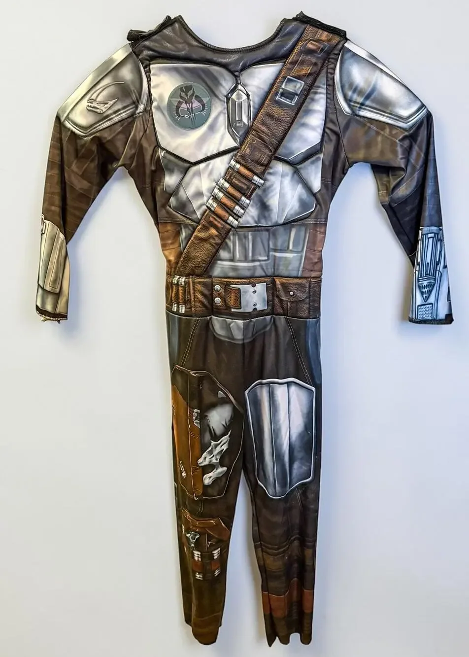 Star Wars Mandalorian Grogu Baby Yoda Kids Costume Jumpsuit Cape Medium 8-10